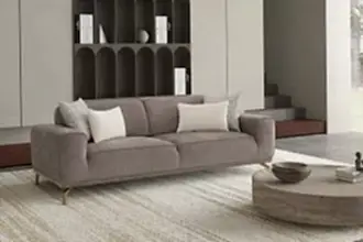 Flora Üçlü Koltuk Kahverengi