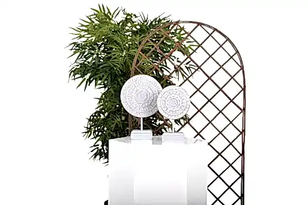 Ahşap Kaideli El Oyması Elisa Obje Beyaz