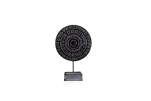 Ahşap Kaideli El Oyması Elisa Obje Beyaz