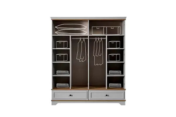 Carizma Genç Odası 4 Kapaklı Dolap