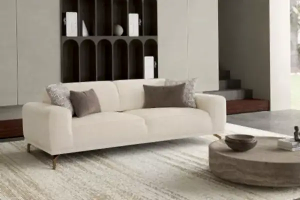 Flora Üçlü Koltuk Krem