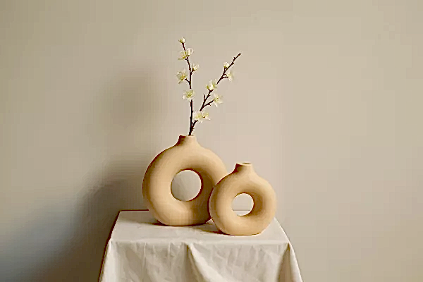 İkili Büyük Halka Donut Vazo - BYR46