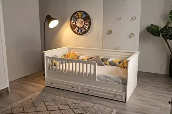 İnci Çocuk Odası Sedir Karyola + Alt Karyola + Korkuluk