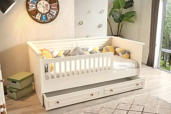 İnci Çocuk Odası Sedir Karyola + Alt Karyola + Korkuluk