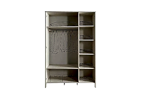 İnci Genç Odası 3 Kapaklı Dolap