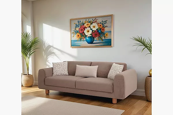 Kapadokya Üçlü Koltuk Kahverengi