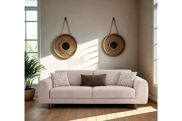 Kapadokya Üçlü Koltuk Krem