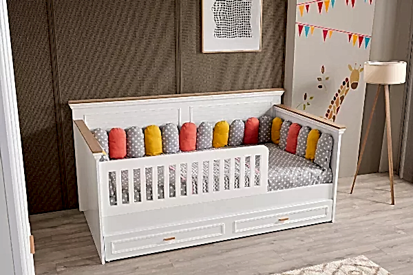 Lofter Çocuk Odası Sedir Karyola + Alt Karyola + Korkuluk