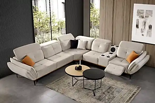 Luna Köşe Koltuk Krem