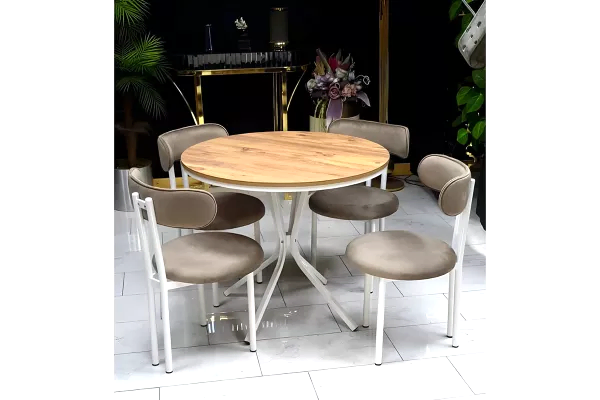 Meriç Mutfak Masası Takımı Beyaz - Atlantik Çam