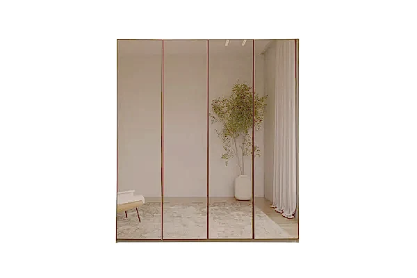 Omega Gardırop 4 Kapılı Akordeon Sürgülü Reflekte