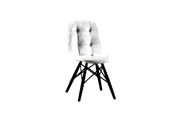 Prizma Kareli Düğmeli Sandalye Beyaz